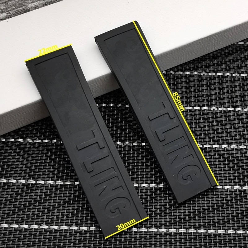 Watch Bands22mm Black Blue Red Yellow Bracelet SilICONe Rubber Band Stainless buckle 230426
