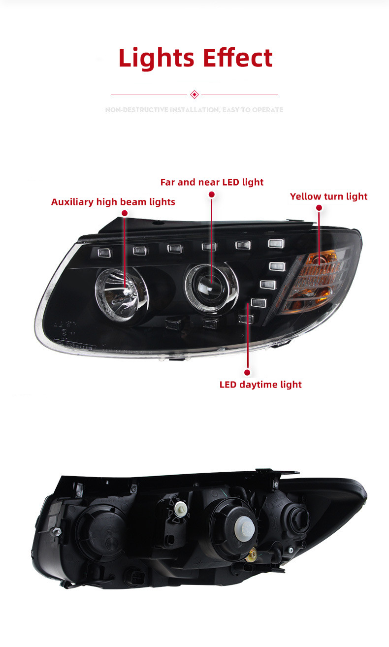 Car Styling Headlight For Hyundai Santafe 2006-2012 Headlights DRL Hid Head Lamp Dynamic Signal Bi Xenon Accessories