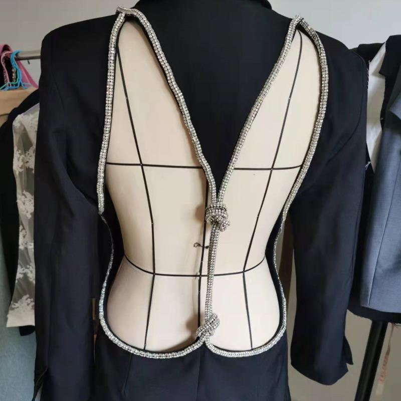 Pants DEAT 2022 Autumn And Autumn New Korean Fashion Back Hollow Out Temperament Sexy Solid Color Women Blazer 7C223