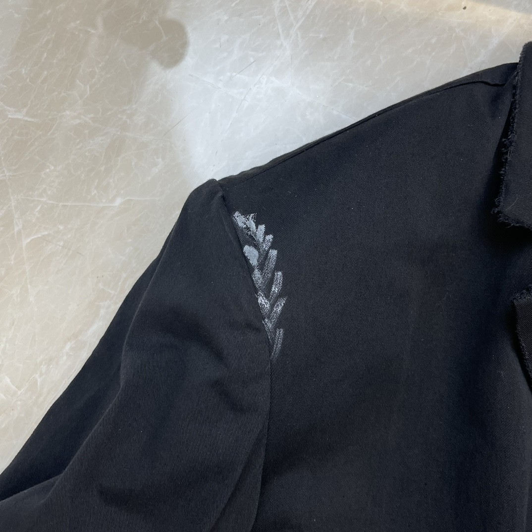 Bale Rose Black Graffiti Prineted Vintage Cotton Suit Tear Effect Entire Suit Jacket Work Wear Cotton Suit
