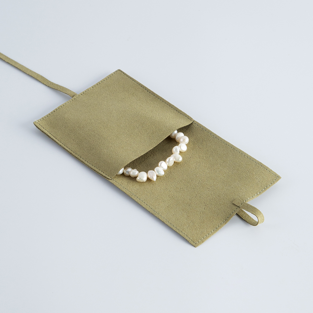 50pcs Microfiber Envelope Bag with Rope Dark Green Necklace Rings Earrings Brooch Jewelry Package Pouch Suede Jewellry Packaging Small Wedding Favor P