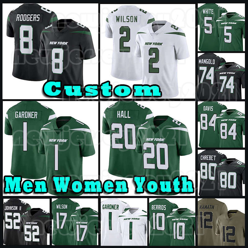 8 Aaron Rodgers Football Jerseys Jetes Zach Wilson Sauce Gardner New Yorks Garrett Wilson Breece Hall Quinnen Williams Braxton Berrios Alijah Vera-Tucker Mike White, Custom women (p q j)
8 Aaron Rodgers Football Jerseys Jetes Zach Wilson Sauce Gardner New Yorks Garrett Wilson Breece Hall Quinnen Williams Braxton Berrios Alijah Vera-Tucker Mike White, Custom women (p q j)