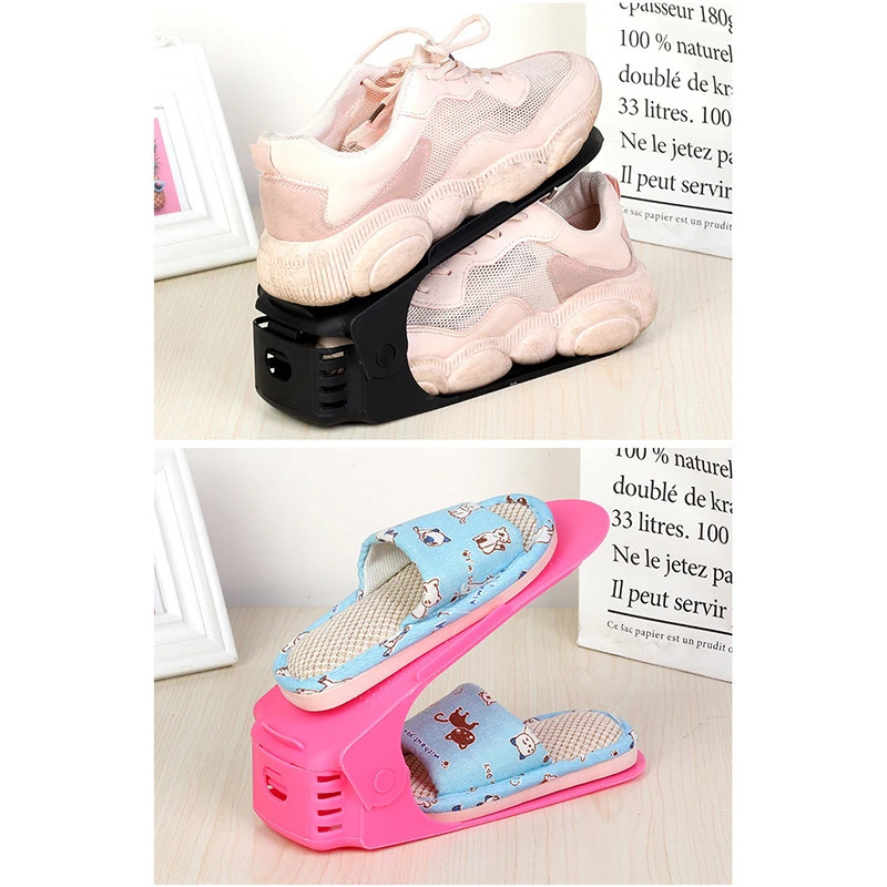 Shoe Parts Accessories 8pcs Durable Adjustable Organizer Footwear Support Slot Space Saving Cabinet Closet Stand Shoes Storage Rack Shoebox 231127