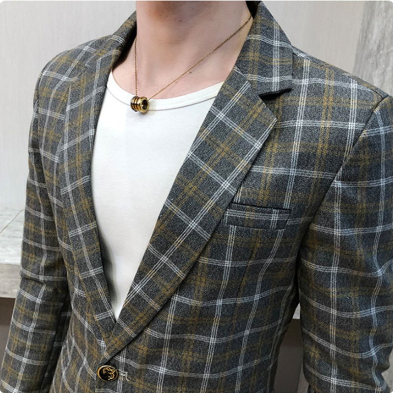 Men's Suits Blazers High quality suit trousers British style overalls casual wedding dress plaid business formal gentleman two-piece suit 230427