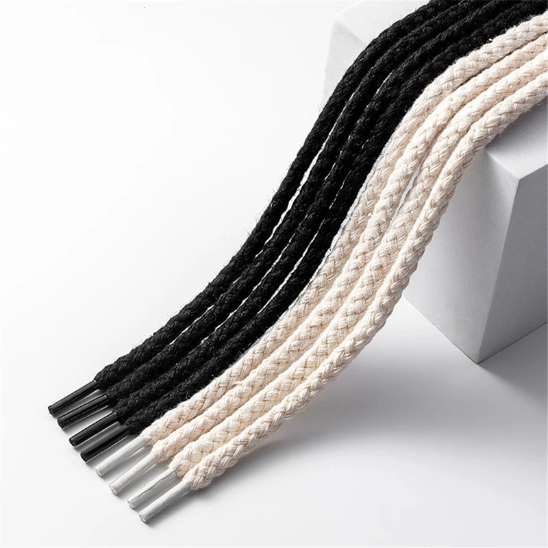 Shoe Parts Accessories Linen Cotton laces 7mm Bold Round Shoelaces for Sneakers Laces Shoes Boot Shoelace 100 120 140 160 180CM Shoestrings 1Pair 2311