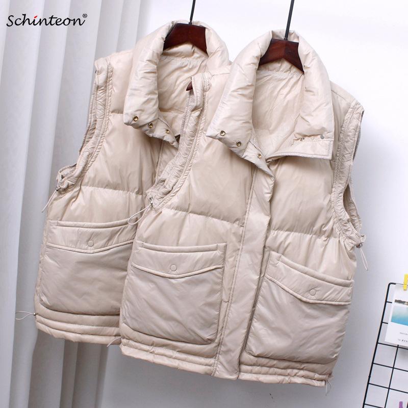 Parkas Schinteon Women White Duck Down Vest Casual Loose Over Size Light Drawstring Waistcoat Gilet Korean Style New 2021, Army green
Parkas Schinteon Women White Duck Down Vest Casual Loose Over Size Light Drawstring Waistcoat Gilet Korean Style New 2021, Army green