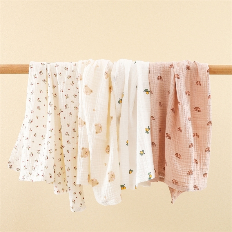 Blankets Swaddling Cotton Gauze Muslin Baby Super Soft born Swaddle Wrap Quick Dry Boy Girl Kids Bath Towel Stroller Cover 230426