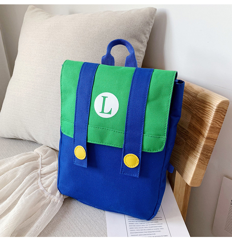 Hot Selling Red Green Bro Kids Backpack Children Cute Accessories Zipper Double Shoulder Bag Kids Birthday Gift