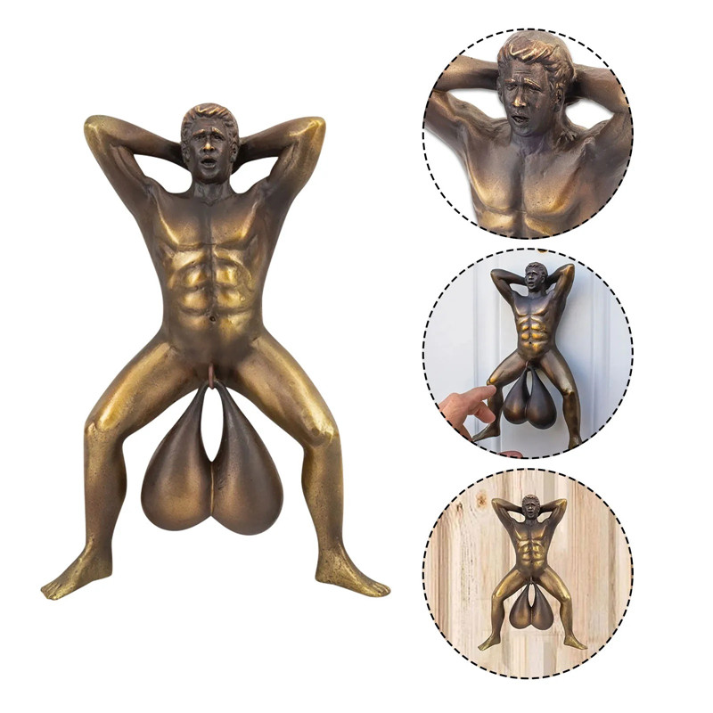 Decorative Objects Figurines Creative Spoof Doorbell Sounds Funny Home Door Bell Knocker Resin Handicraft Pendant Wall Decor Hanging