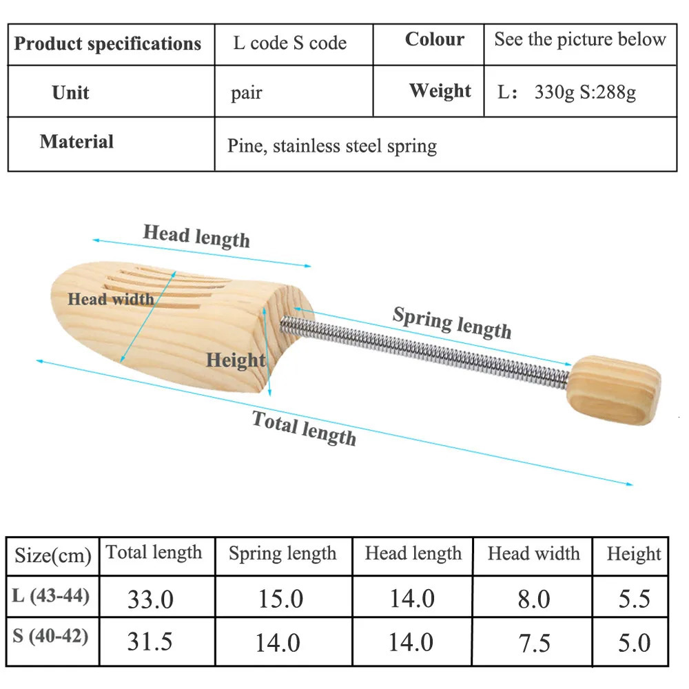 Shoe Parts Accessories Unisex Stretcher Shoes Tree Shaper Rack Adjustable Length Wooden Pumps Boots Expander Trees Holder Size SL For Women Man 231127