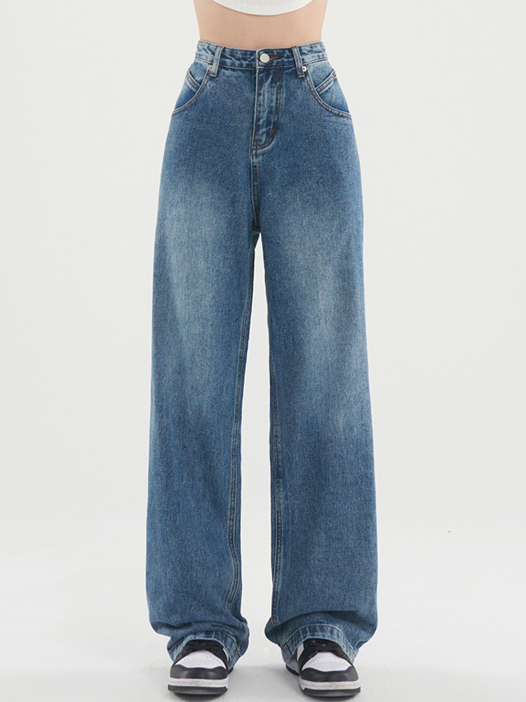 Women's Jeans Women's Jeans Baggy Vintage Straight High Waist Jeans Korean Fashion Streetwear Casual Pants Femme Wide Leg Mom Denim Trouser 