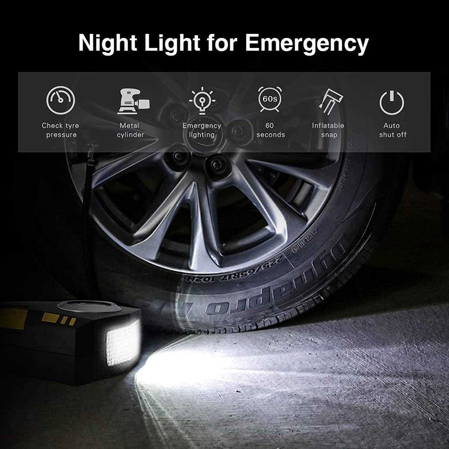 Digital Tyre Inflator Car Tire Pump DC 12V 100PSI Portable Air Compressor for Car SUV Basketballs Inflatables Bicycles Yellow