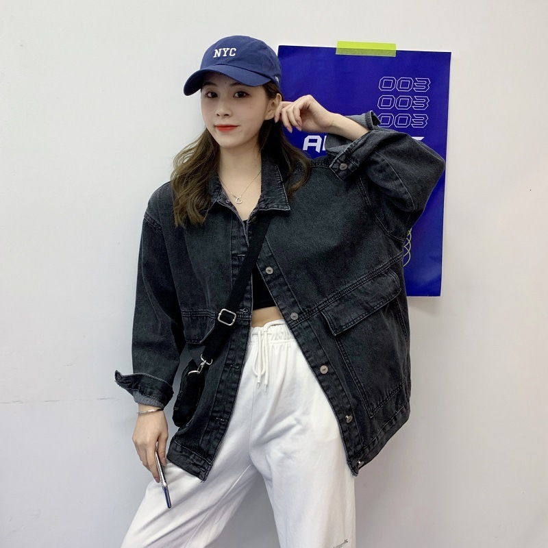 Women's Jackets Spring Autumn Fashion Loose Women Denim Jackets Single Breasted Big Pocket BF Style Vintage Classic Jean Coat Oversize 230427