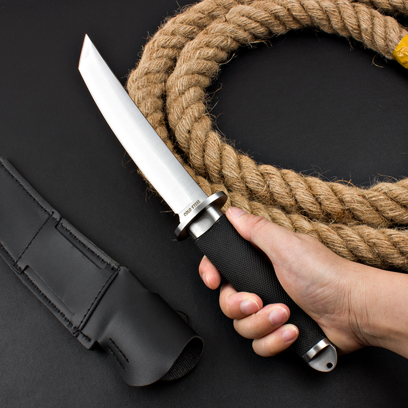 Cold Steel Outdoor Fixed Blade Tactical Knife 440C Satin Tanto Point Blade Rubber Plastic Handle Straight Knives with Leather Sheath
Cold Steel Outdoor Fixed Blade Tactical Knife 440C Satin Tanto Point Blade Rubber Plastic Handle Straight Knives with Leather Sheath