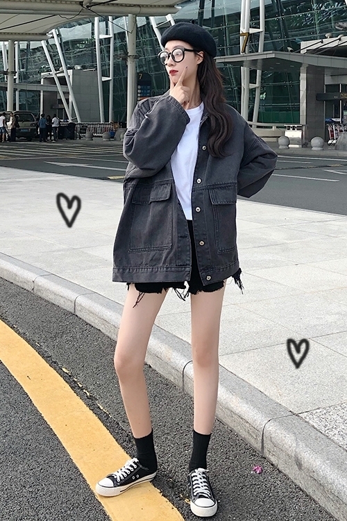 Women's Jackets 2 colors Women's casual Jean Coats autumn Women loose Denim Jacket Long Sleeve Loose Female Girls Outwear Oversize 78228 230