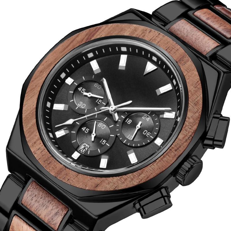 Wristwatches Chronograph Wooden Wristwatch For Men Quartz Wrist Watches Man Clock Black Vintage Sandalwood Walnut Metal Wood Band Case Reloj
Wristwatches Chronograph Wooden Wristwatch For Men Quartz Wrist Watches Man Clock Black Vintage Sandalwood Walnut Metal Wood Band Case Reloj
