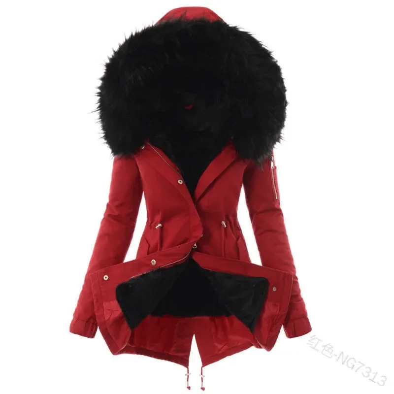 Women's Wool Blends Fashion Women Winter Keep Warm Faux Fur Hooded Coat Casual Long Sleeve Thickening Liner Jacket Outwear 231124