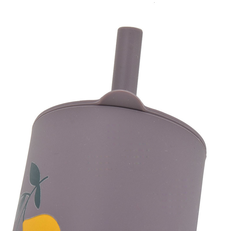Cups Dishes Utensils Baby Silicone Sippy Portable Storage Snack Container Feeding Children Rainbow Printing Leakproof Learning Drink Bpa Free 230426