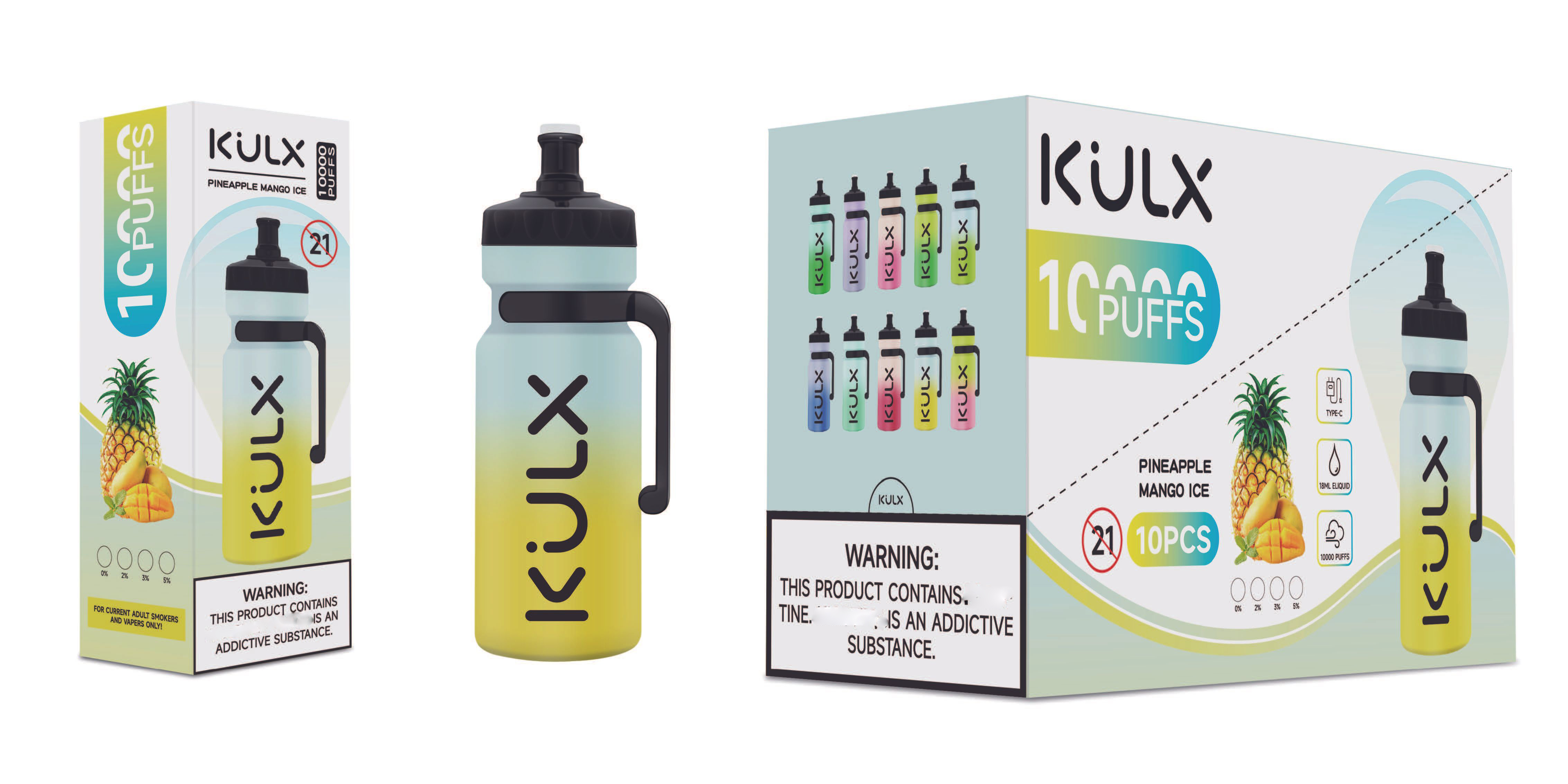 Puffs bar 10000 puffs Kulx e cigarette Disposables Vapes Pods 600mAh Battery Prefilled disposable vape vaper cartridge vaporizer Kits
Puffs bar 10000 puffs Kulx e cigarette Disposables Vapes Pods 600mAh Battery Prefilled disposable vape vaper cartridge vaporizer Kits