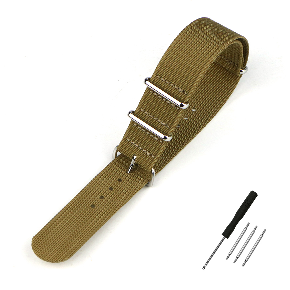 Watch Bands Ribbed Strap 20mm 22mm 18mm Rugged Nylon Military Straps Retro band Braid Ballistic Fabric 230426