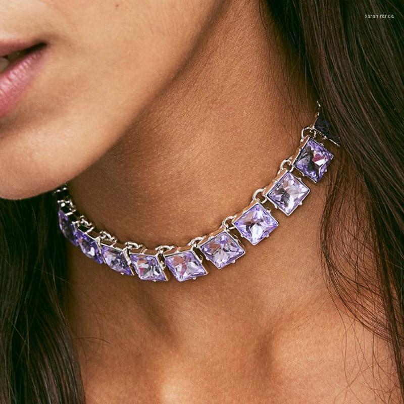 Choker Stonefans Fashion Short Necklace Purple Color For Women Statement Square Glass Crystal Charm Collar Jewelry
Choker Stonefans Fashion Short Necklace Purple Color For Women Statement Square Glass Crystal Charm Collar Jewelry