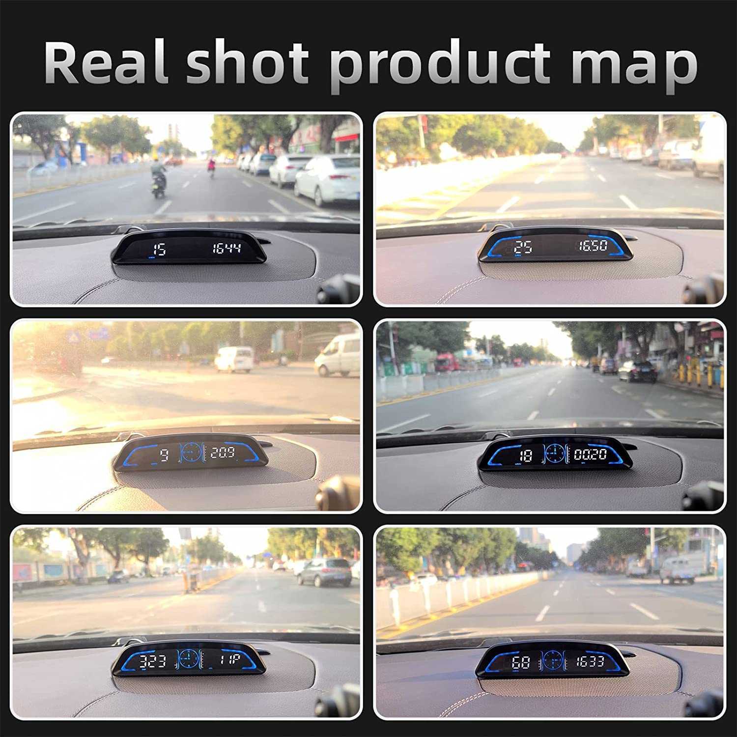 2022 GPS HUD Auto Speedometer Head Up Display Car Smart Digital Alarm Reminder Meter Car Electronics Accessories for All Car