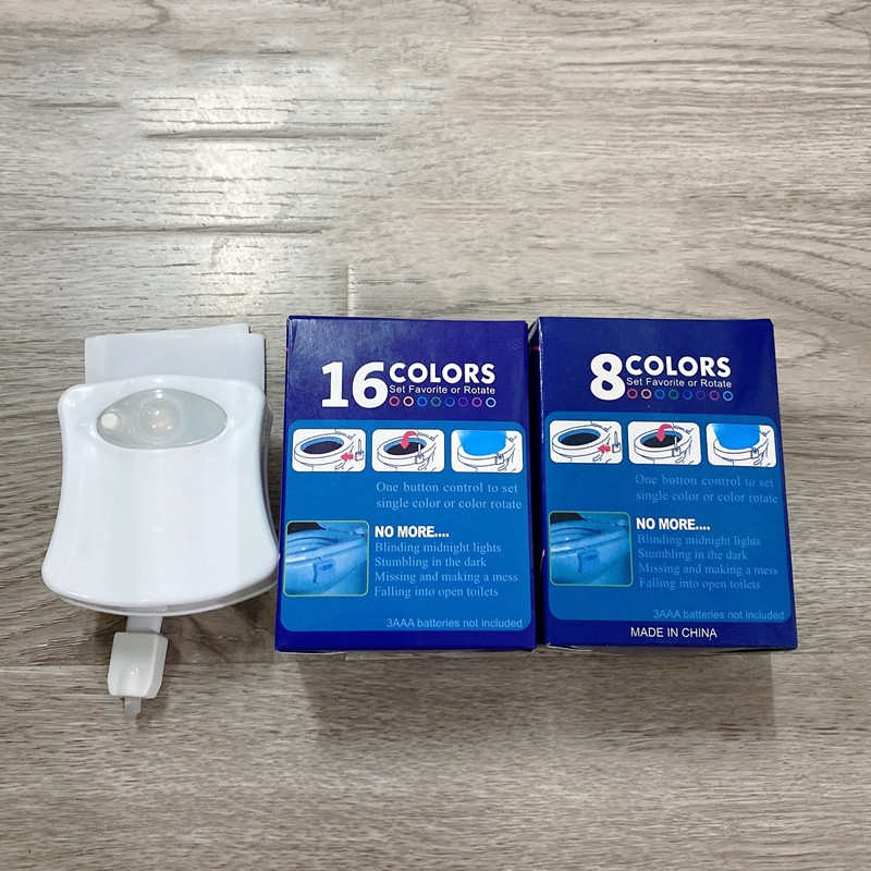 Toilet Night LED Light Lamp 8 16 Colours Smart Bathroom Closestool Supplies Human Motion Sensor Activated PIR Automatic RGB Backlight Luminaria WC Bow