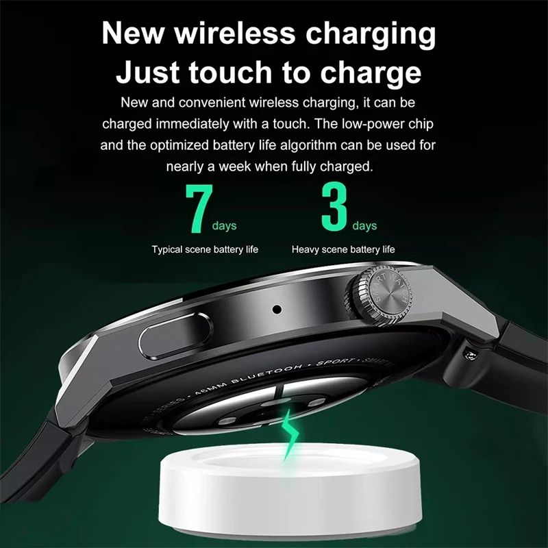 Smart Watch GT3 Pro Mens Watches HD Large Screen Display Voice Calling Health Sports Fitness Tracker Waterproof Smartwatch