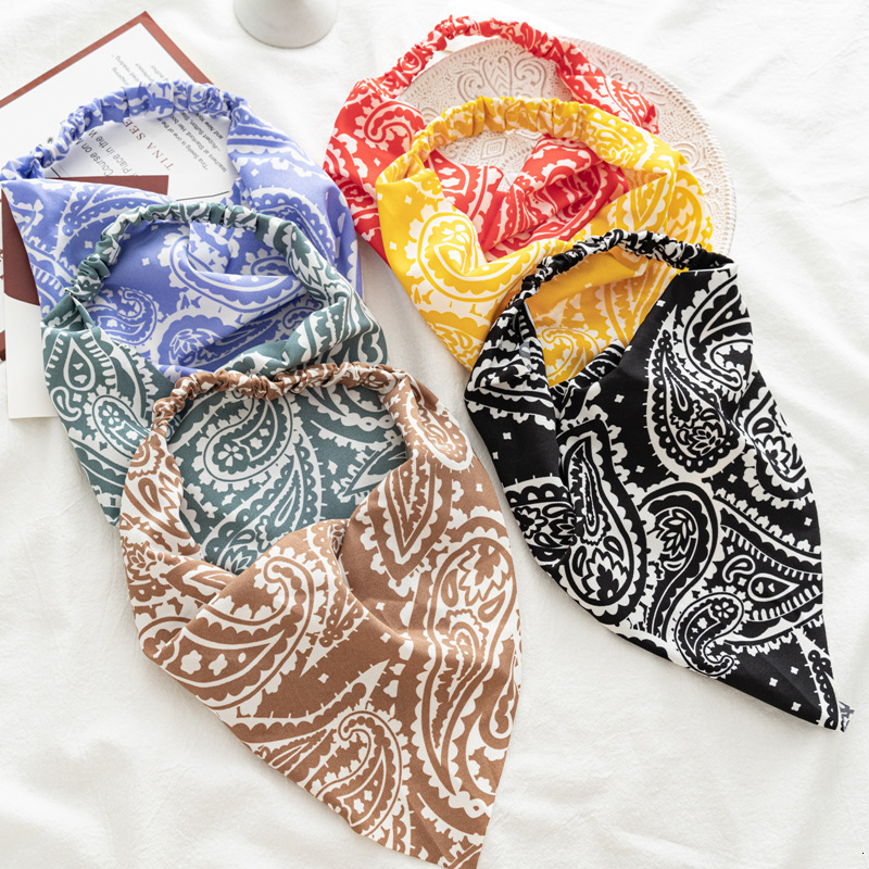 Bandanas Durag Syal Rambut Bandana Pantai Bunga Cetak Musim Panas Bando Karet Elastis Modis untuk Aksesori Wanita Perempuan 230427