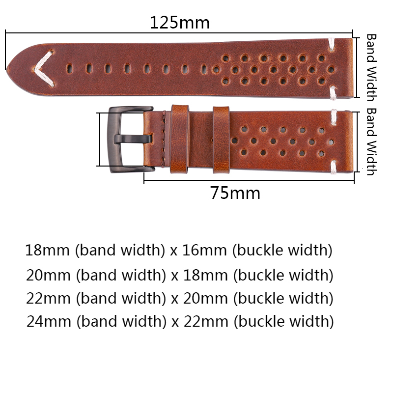Watch Bands Handmade Cowhide Breathable Band 18 20 22 24mm Men Women 4 Colors Oil Wax Genuine Leather Strap band Accessories 230426