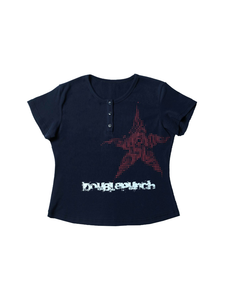 Women's T Shirt KOSAHIKI Vintage Y2k Kaus Crop Top Estetika Wanita Grunge Femme Cetak Bintang Punk Gothic Streetwear Grafis 230427
