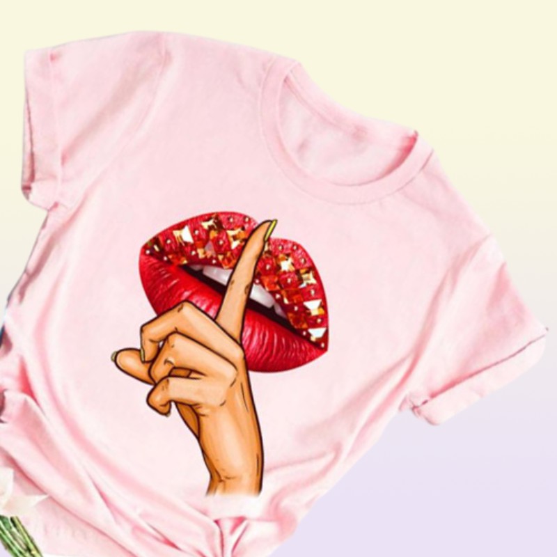 Red Lips Print T Sh… - image