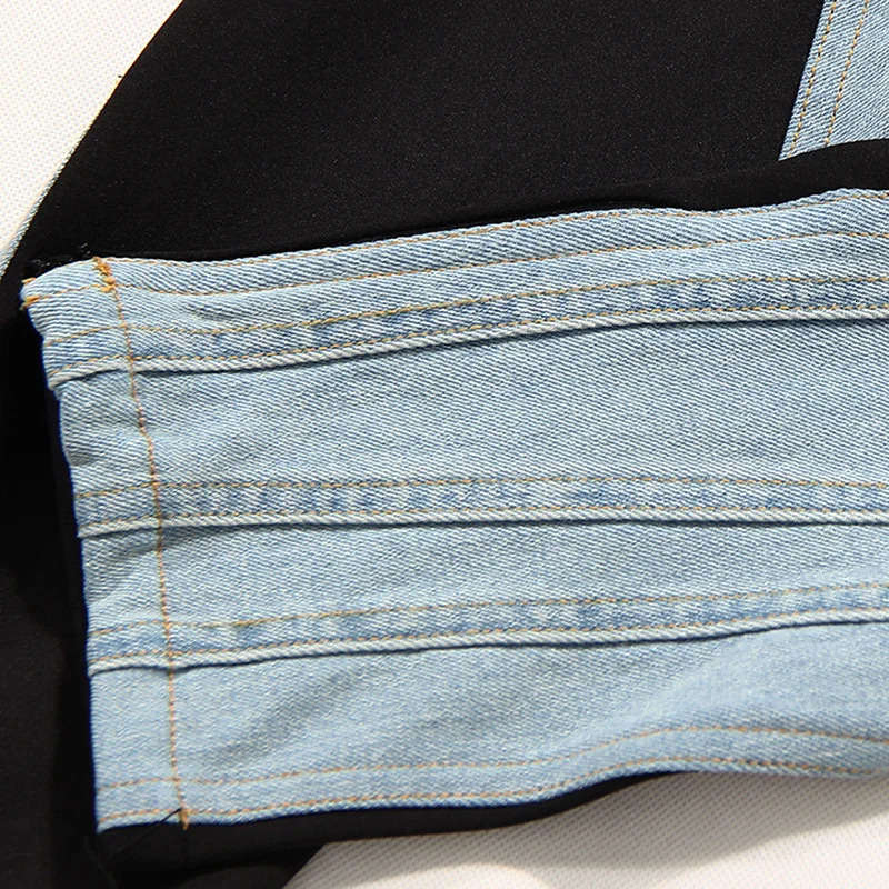 Women's Pants s TWOTYLE Colorblock Patchwork Denim Pencil Pant High Waist Casual Slim Jeans Trousers Female Fashion 2023 Autumn 231127