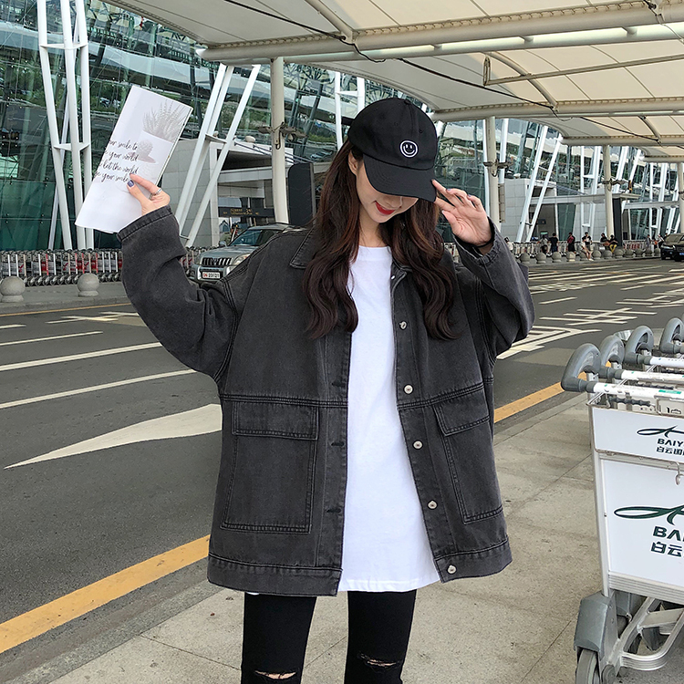 Women's Jackets 2 colors Women's casual Jean Coats autumn Women loose Denim Jacket Long Sleeve Loose Female Girls Outwear Oversize 78228 230