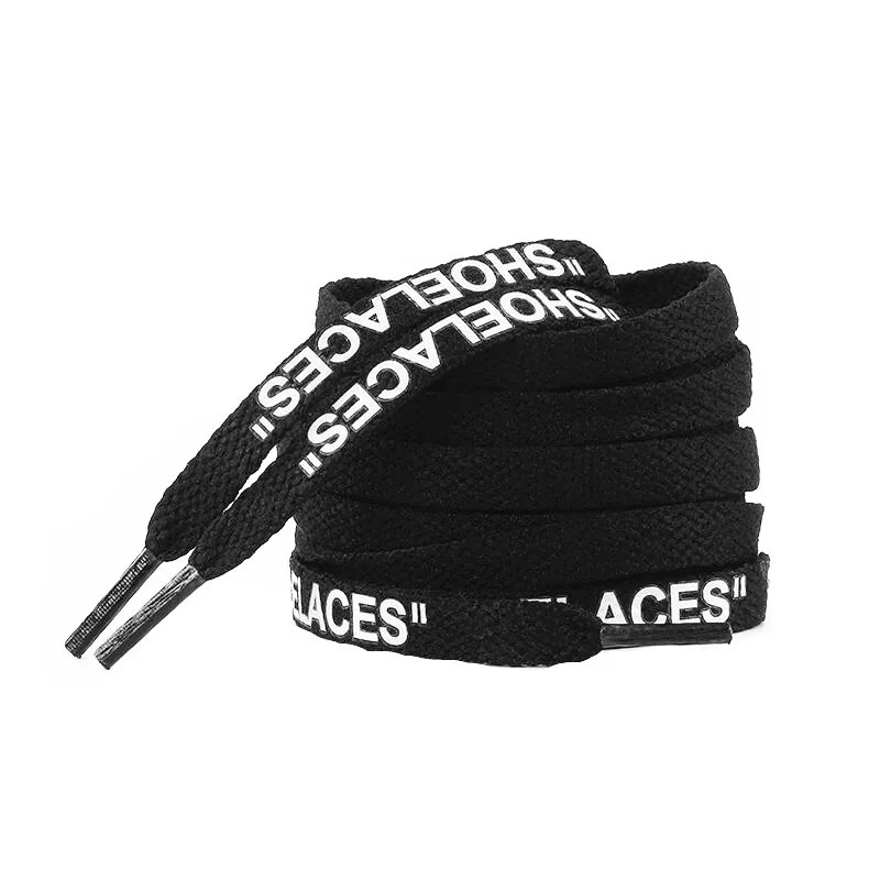 Shoe Parts Accessories 40" 47" 55" 63" Flat SHOELACES Black White Printed Shoelaces Handmade Off Print Lace for Sneaker 1 Pair 231
