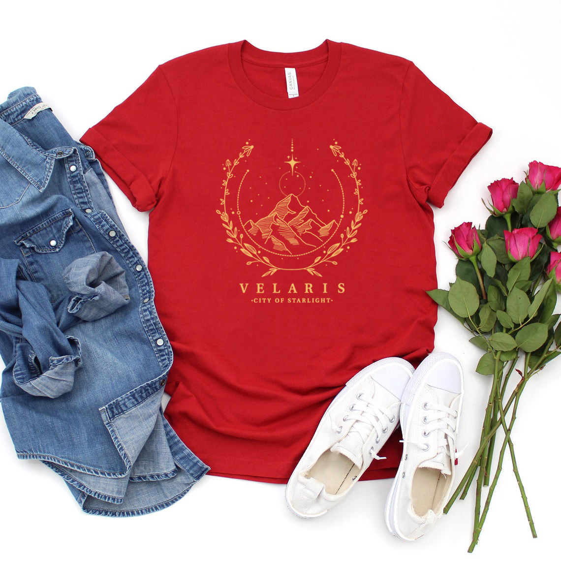 Women's T Shirt Kaus Velaris Acotar The Night Court Wanita Vintage Lengan Pendek Atasan Kota Starlight SJM 230427