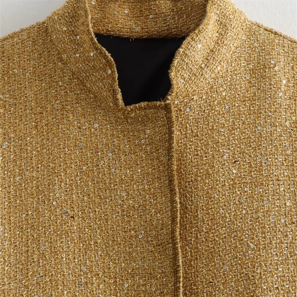 Womens Jackets UNIZERA AutumnWinter Product Womens Fashion and Casual Versatile Stand up Collar Large Pocket Beaded Coat 231127