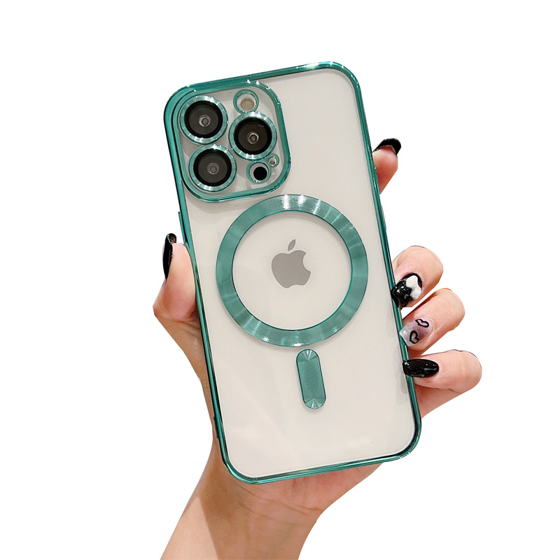 New iPhone Case Luxury Transparent Magnetic Magsafe Wireless Charging Case For iPhone 14 13 12 11 Pro Max Clear Plating Soft Silicone Cover, Light green
New iPhone Case Luxury Transparent Magnetic Magsafe Wireless Charging Case For iPhone 14 13 12 11 Pro Max Clear Plating Soft Silicone Cover, Light green