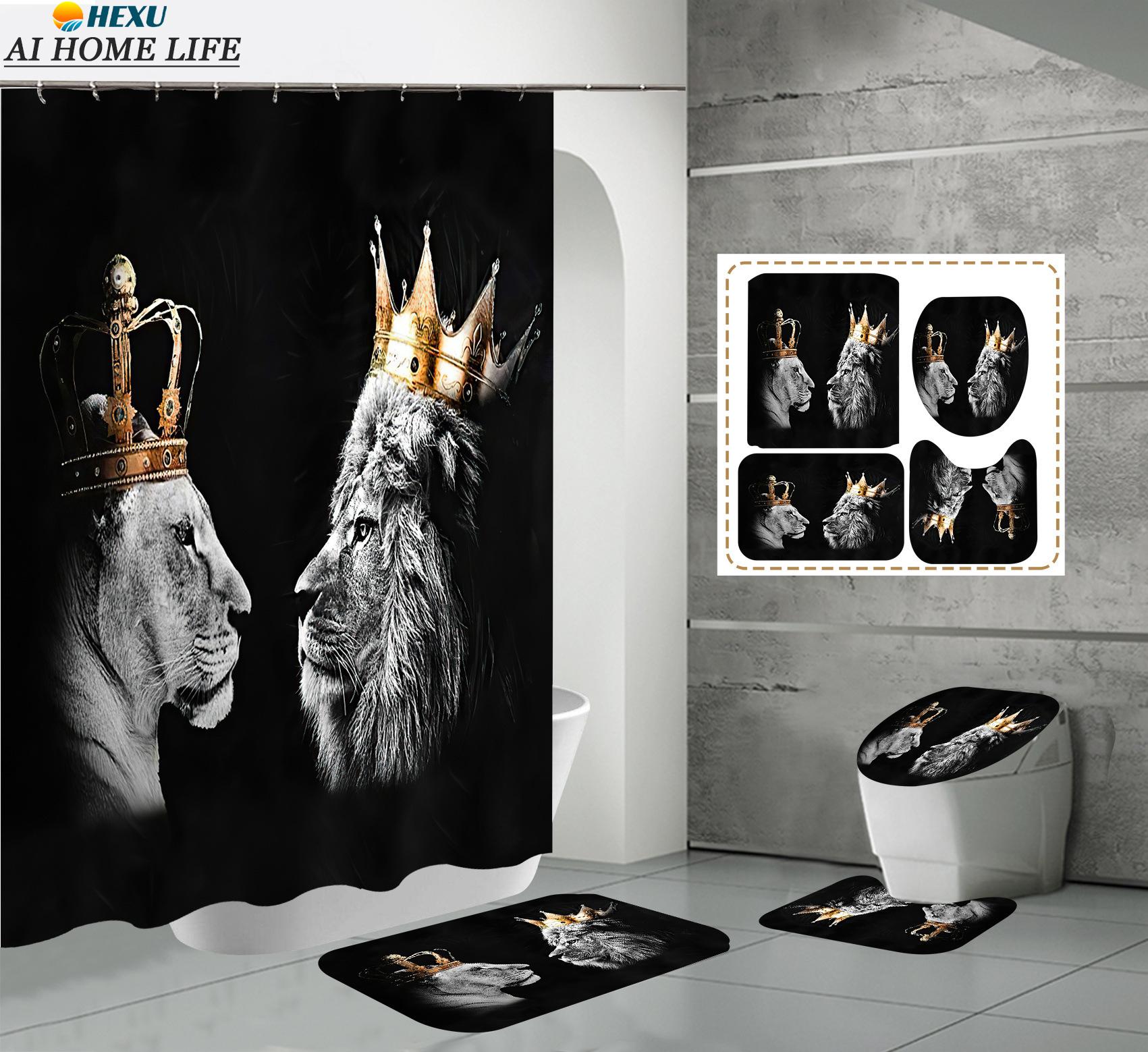 Organization Crown Lion Couple Print Shower Curtains Set Bathroom Decor Waterproof Fabric Bathtub Partition Curtain Bath Mat Toilet Cover Rug
Organization Crown Lion Couple Print Shower Curtains Set Bathroom Decor Waterproof Fabric Bathtub Partition Curtain Bath Mat Toilet Cover Rug