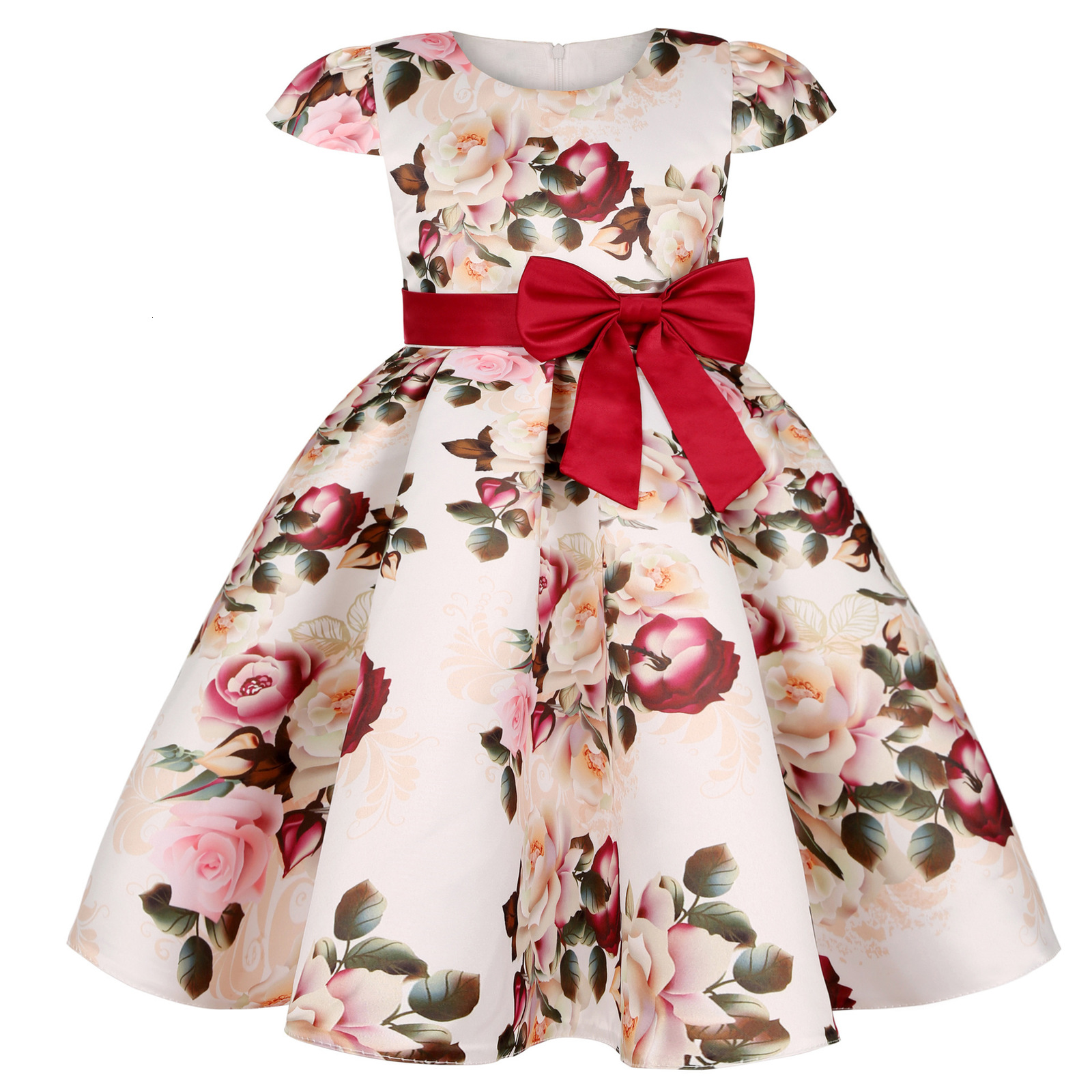 Girl's Dresses Gaun Pesta Putri Kasual Elegan Bunga Anak Perempuan Baru Baju Anak anak Bayi Pernikahan Ulang Tahun Natal 230426