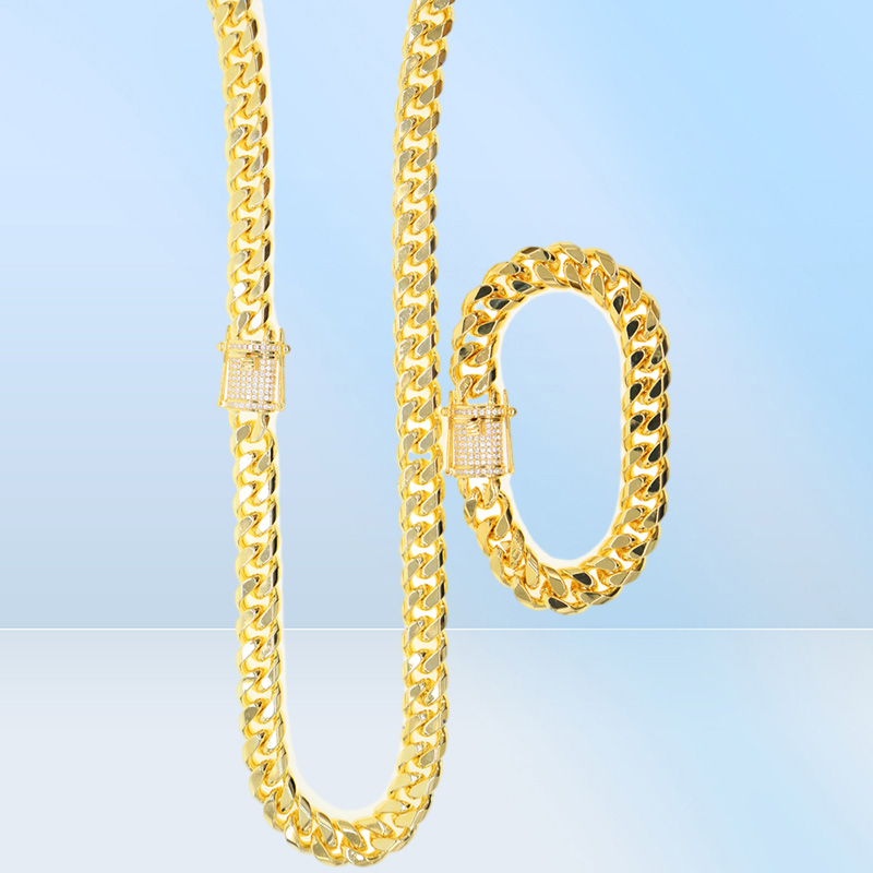 Fashion Hip Hop Men Necklace Chain Gold Filled Curb Cuban Long Necklace Link Men Choker Male Female Collier Jewelry 61cm 71cm