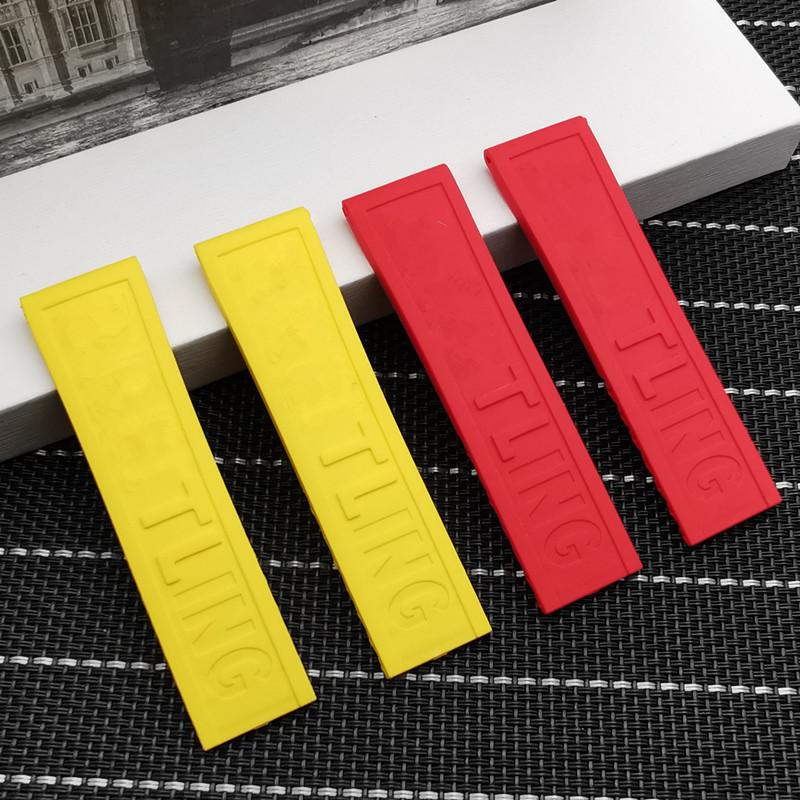 Watch Bands22mm Black Blue Red Yellow Bracelet SilICONe Rubber Band Stainless buckle 230426
