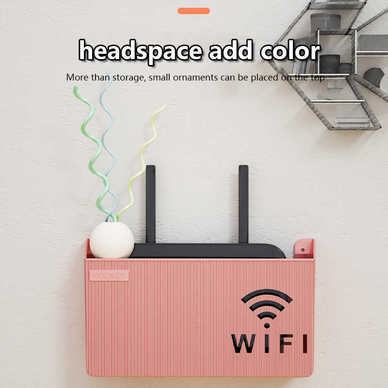 Wall-Mounted Wireless Wifi Router Shelf ABS Plastic Storage Box Cable Power Bracket Organizer Box for Media Boxes Game Console