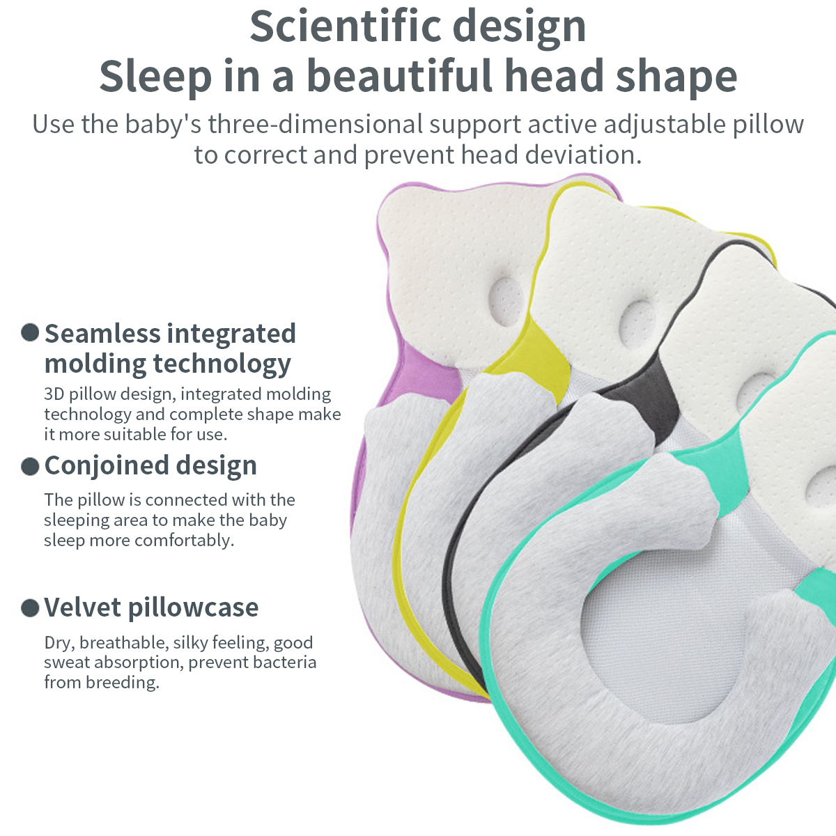 Pillows Baby Shaping Pillow borns Antibiased Head Sleep Positioning Pad Roll Travel Infant Breathable Mattres 230426