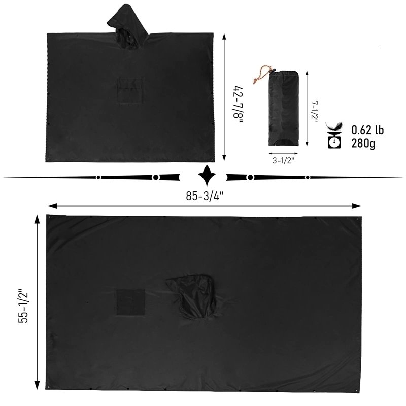 Raincoats 3 In 1 Luar Ruangan Militer Tahan Air Jas Hujan Mantel Pria Wanita Tenda dari Sepeda Motor Ponco Piknik Tikar l230426