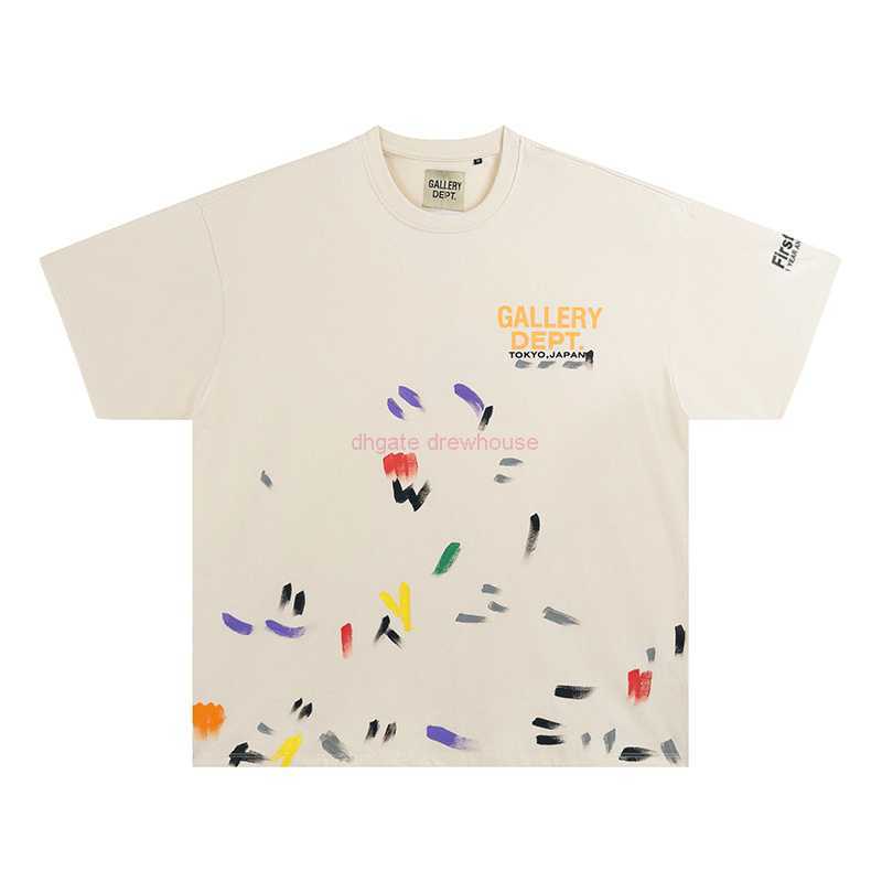 

Fashion Designer Clothing Tees Rock Tshirt Galleryes Depts Tokyo Exclusive Hand-painted Graffiti Print Short Sleeve Men's Women's Loose Cotton T-shirt Summer, Rice apricot color