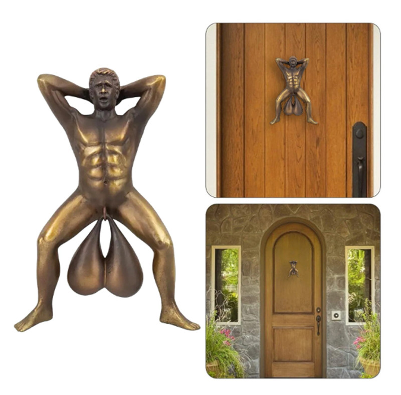 Decorative Objects Figurines Creative Spoof Doorbell Sounds Funny Home Door Bell Knocker Resin Handicraft Pendant Wall Decor Hanging