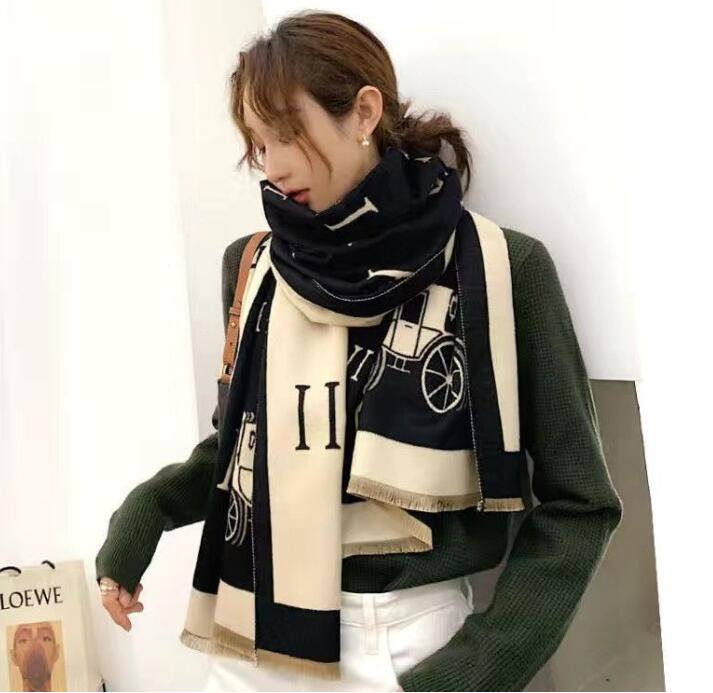 Echarpe Scarf Hijab Six Style Letter Cashmere Designer Soft Woolen Scarf Shawl Portable Warmth Thickening Plaid Sofa Horse Fleece scarf