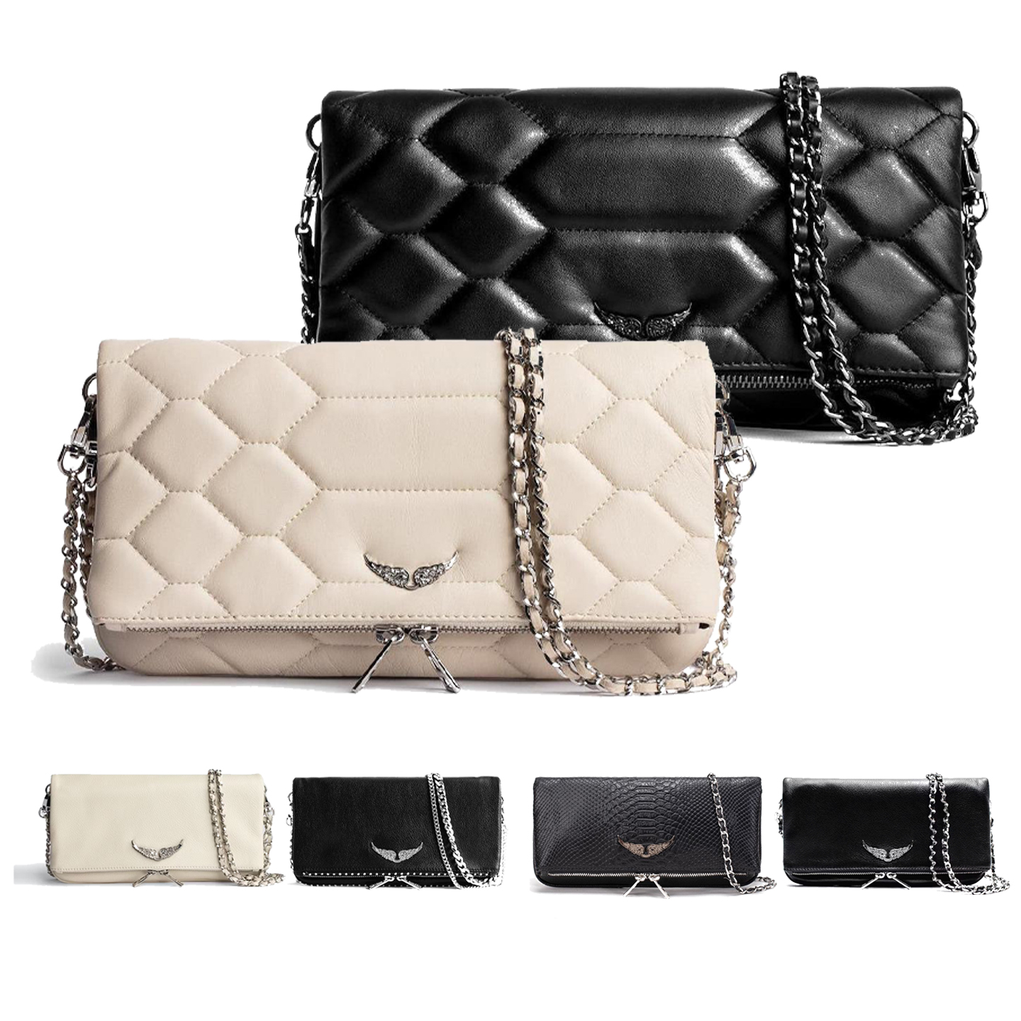 Zadig Voltaire famous flap mini bags Leather Pochette Rock Swing Your Wings bag totes Womens mens Luxury Designer handbags Shoulder clutch crossbody saddles Bags, White diamond pattern
Zadig Voltaire famous flap mini bags Leather Pochette Rock Swing Your Wings bag totes Womens mens Luxury Designer handbags Shoulder clutch crossbody saddles Bags, White diamond pattern