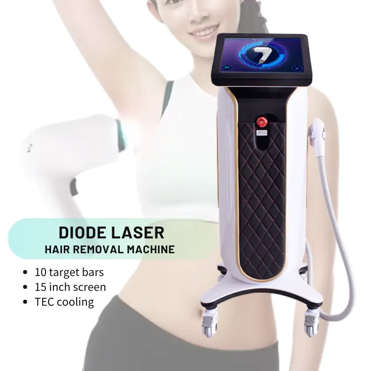 Professional Vertical Diode Laser 808nm Hair Removal Machine Ice Point Painless Depilatory Acne Clearance Wrinkle Reduction Apparatus